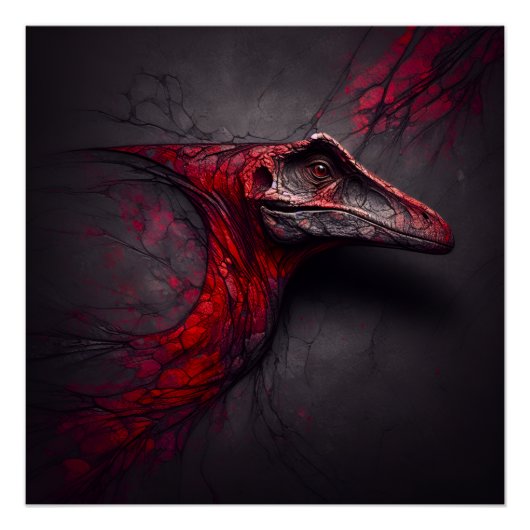 Crimson Fossil Unearthed - AI Genius Poster (Vorderseite)