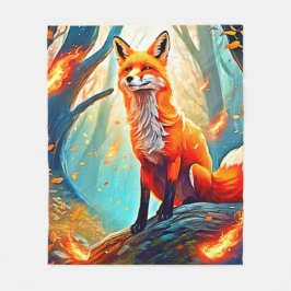 Crimson Fox Scene Design Fleecedecke