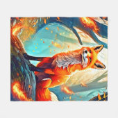 Crimson Fox Scene Design Fleecedecke (Vorderseite (Horizontal))