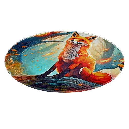 Crimson Fox Scene Design Schneidebrett (Ecke)