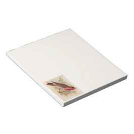 Crimson Frontsch Finch Bird Notepad Notizblock