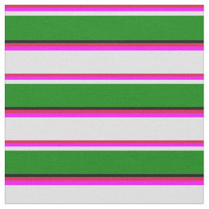 Crimson, Fuchsia, Lavender, Green und Black Stoff