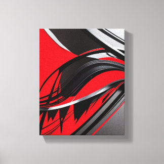 Crimson Fusion: Abstrakt Leinwanddruck