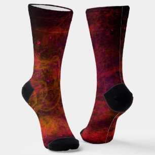 "Crimson Galaxy" Abstrakte Socken