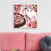 Crimson Garden – Abstract Botanical Pattern Art Pr Leinwanddruck (Insitu (Wohnzimmer))