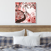 Crimson Garden – Abstract Botanical Pattern Art Pr Leinwanddruck (Insitu (Schlafzimmer))