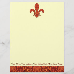 Crimson Garden Fleur de lis Briefkopf