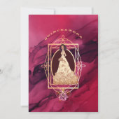 Crimson Glow Quinceañera Tiara Einladung (Vorderseite)