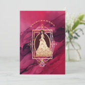 Crimson Glow Quinceañera Tiara Einladung (Stehend Vorderseite)