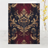 Crimson Gold Birthday Card Karte (Gelbe Blume)