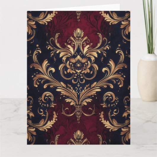 Crimson Gold Birthday Card Karte (Vorderseite)