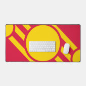 Crimson & Gold Diagonal Crest Mat – Customizable Schreibtischunterlage (Tastatur & Maus)