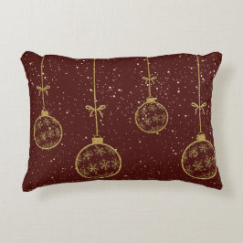 Crimson & Gold Ornament Christmas Accent Pillow Dekokissen