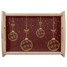 Crimson & Gold Ornamente Weihnachts-Akzentkissen