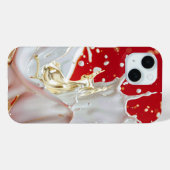 Crimson Gold Splash iPhone Case (Rückseite (Horizontal))