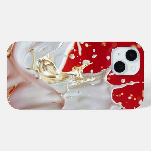 Crimson Gold Splash iPhone Case (Rückseite (Horizontal))