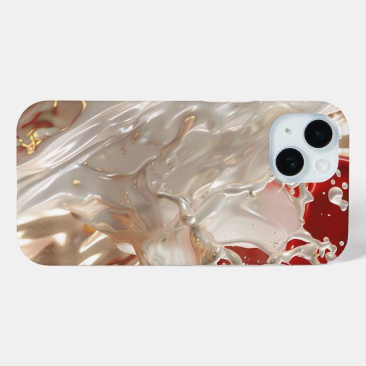 Crimson Gold Splash iPhone Case (Rückseite (Horizontal))