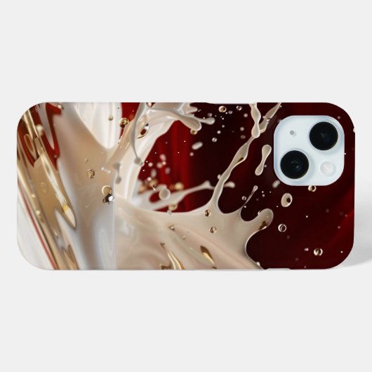 Crimson Gold Splash iPhone Case (Rückseite (Horizontal))