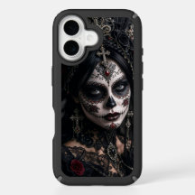 Crimson Gothic Calavera – Schwarze Rose