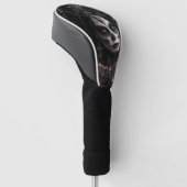 Crimson Gothic Calavera – Schwarze Rose Golf Headcover (angewinkelt)