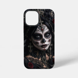 Crimson Gothic Calavera – Schwarze Rose iPhone 12 Mini Hülle