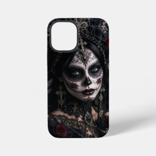Crimson Gothic Calavera – Schwarze Rose iPhone 12 Mini Hülle