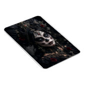 Crimson Gothic Calavera – Schwarze Rose Magnet (Rechte Seite)