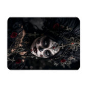 Crimson Gothic Calavera – Schwarze Rose Magnet (Horizontal)