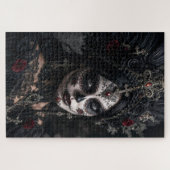 Crimson Gothic Calavera – Schwarze Rose Puzzle (Horizontal)