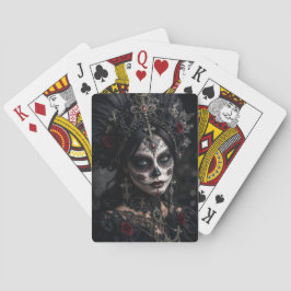 Crimson Gothic Calavera – Schwarze Rose Spielkarten
