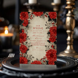 Crimson Gothic Floral Soirée Einladung