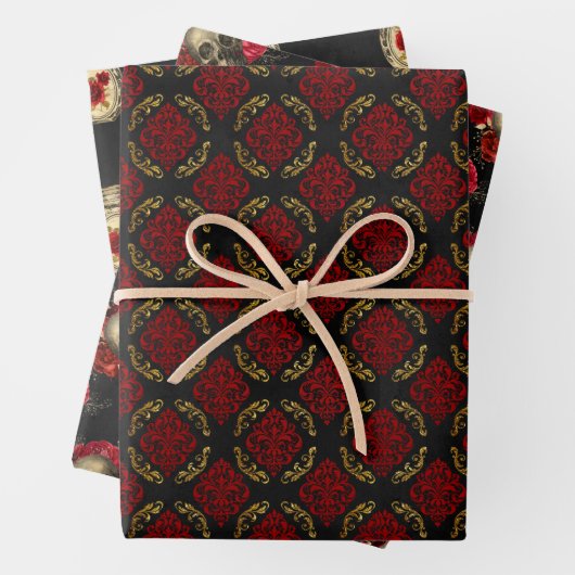 Crimson Gothic Gift Wrap Geschenkpapier Set (Beispiel)