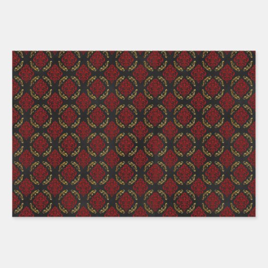 Crimson Gothic Gift Wrap Geschenkpapier Set (Vorderseite)