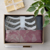 Crimson Gothic Skeleton Raven Halloween Decoupage Seidenpapier (Geschenk)