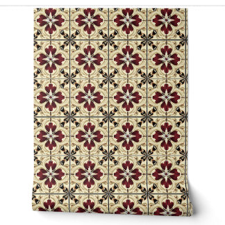 Crimson Grandeur Petite - Rot, Beige, Schwarz Tapete
