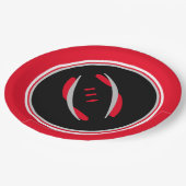 Crimson/Graue/Schwarzer Fußball 9" Teller (Schrägansicht)