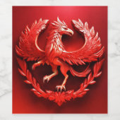 Crimson Guardian: Roter Drachen Graviert Weinflasc Weinetikett (Einzelnes Label)