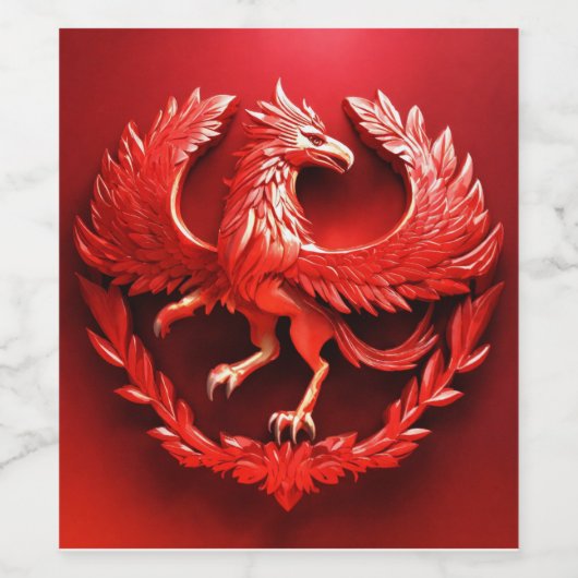 Crimson Guardian: Roter Drachen Graviert Weinflasc Weinetikett (Einzelnes Label)