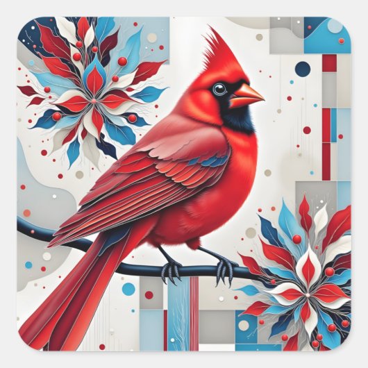 Crimson Harmony Quadratischer Aufkleber (Vorderseite)