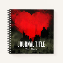 Crimson Heart Journal — Benutzerdefinierter Name u Notizblock