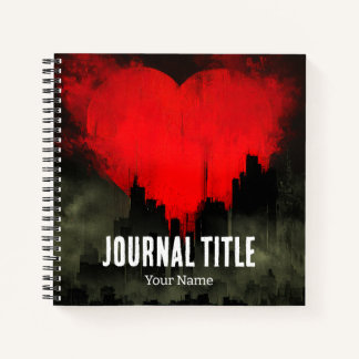 Crimson Heart Journal — Benutzerdefinierter Name u Notizblock