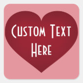 Crimson Heart Quadratischer Aufkleber (Vorderseite)