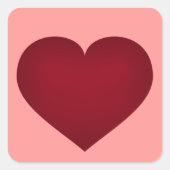 Crimson Heart Quadratischer Aufkleber (Vorderseite)