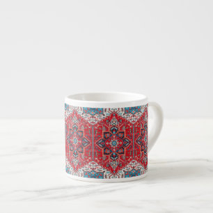 Crimson Heirloom: marokkanisches Erbe Rug Art Espressotasse