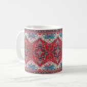 Crimson Heirloom: marokkanisches Erbe Rug Art Kaffeetasse (Vorderseite Links)