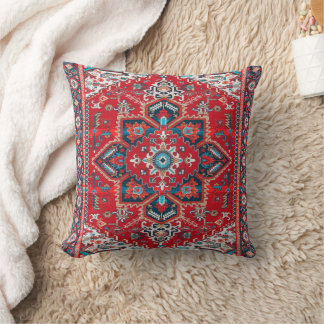 Crimson Heirloom: marokkanisches Erbe Rug Art Kissen