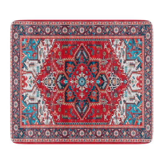 Crimson Heirloom: marokkanisches Erbe Rug Art Schneidebrett (Vorderseite)