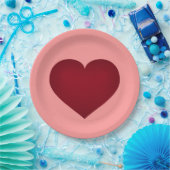 Crimson-Herzplatte Pappteller (Party)