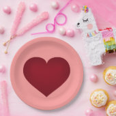 Crimson-Herzplatte Pappteller (Party)