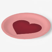 Crimson-Herzplatte Pappteller (Schrägansicht)